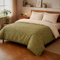 Utopia Bedding Floral King Size Ac Comforter Set With 1 Bedsheet & 2 Pillow Covers (Brown)