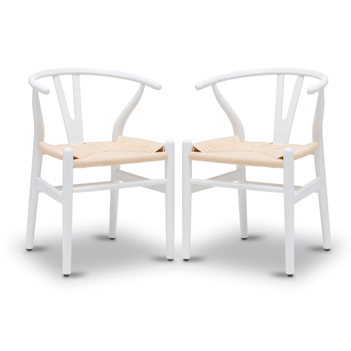 POLY & BARK Weave Chair, Set of 2, White