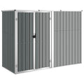 vidaXL Garden Tool Shed Gray 88.6x35x63.4 Galvanized Steel