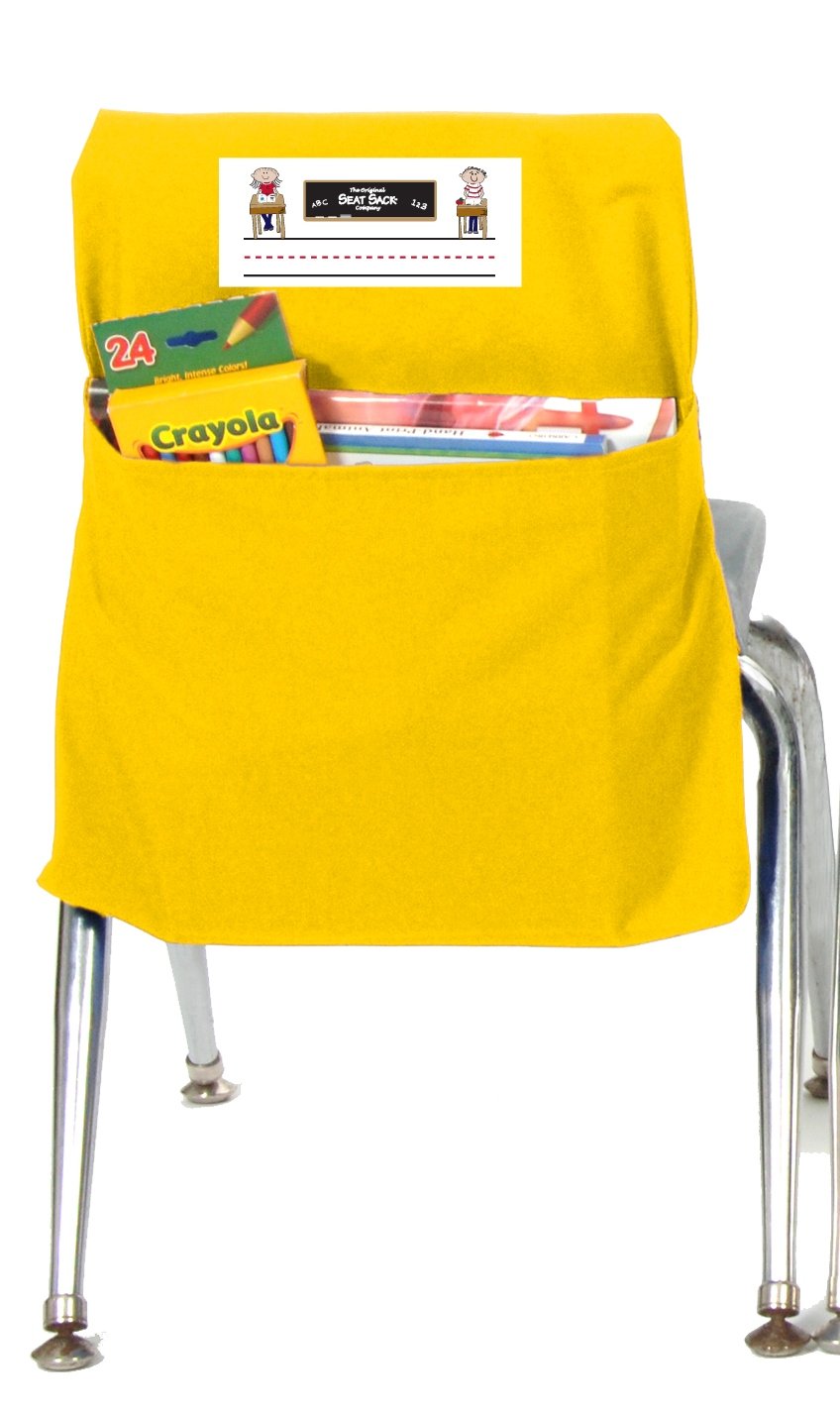 Seat Sack 40112 Storage Pocket, Grade Pre K, 12 Inch  Size, Small, Yellow