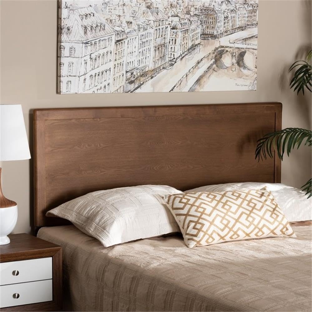 Baxton Studio Alan Modern and Contemporary Transitional Ash Walnut Finished Wood King Size Headboard