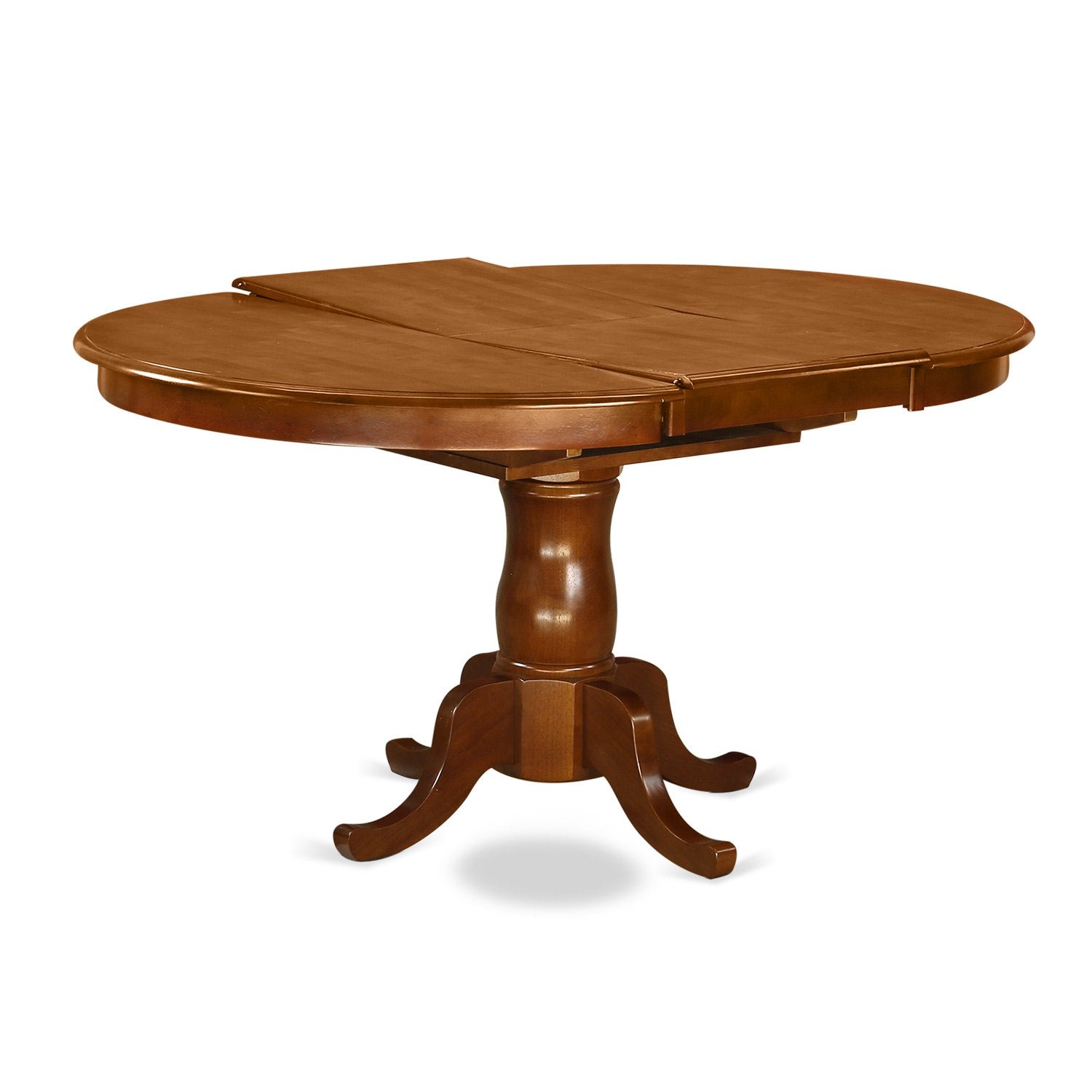 East West Furniture POML7-SBR-C 7 Piece Kitchen Table & Chairs Set Consist of an Oval Dining Table with Butterfly Leaf and 6 Linen Fabric Dining Room Chairs, 42x60 Inch, Saddle Brown