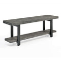 Sonoma Metal and Reclaimed Wood Bench, Slate Gray