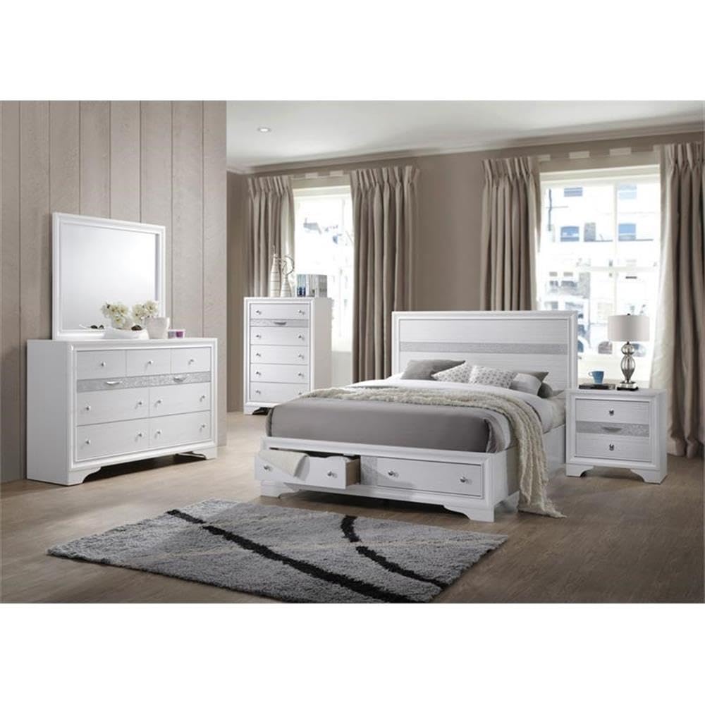 Best Quality Furniture CATHERINE Queen Bed Only Only, White