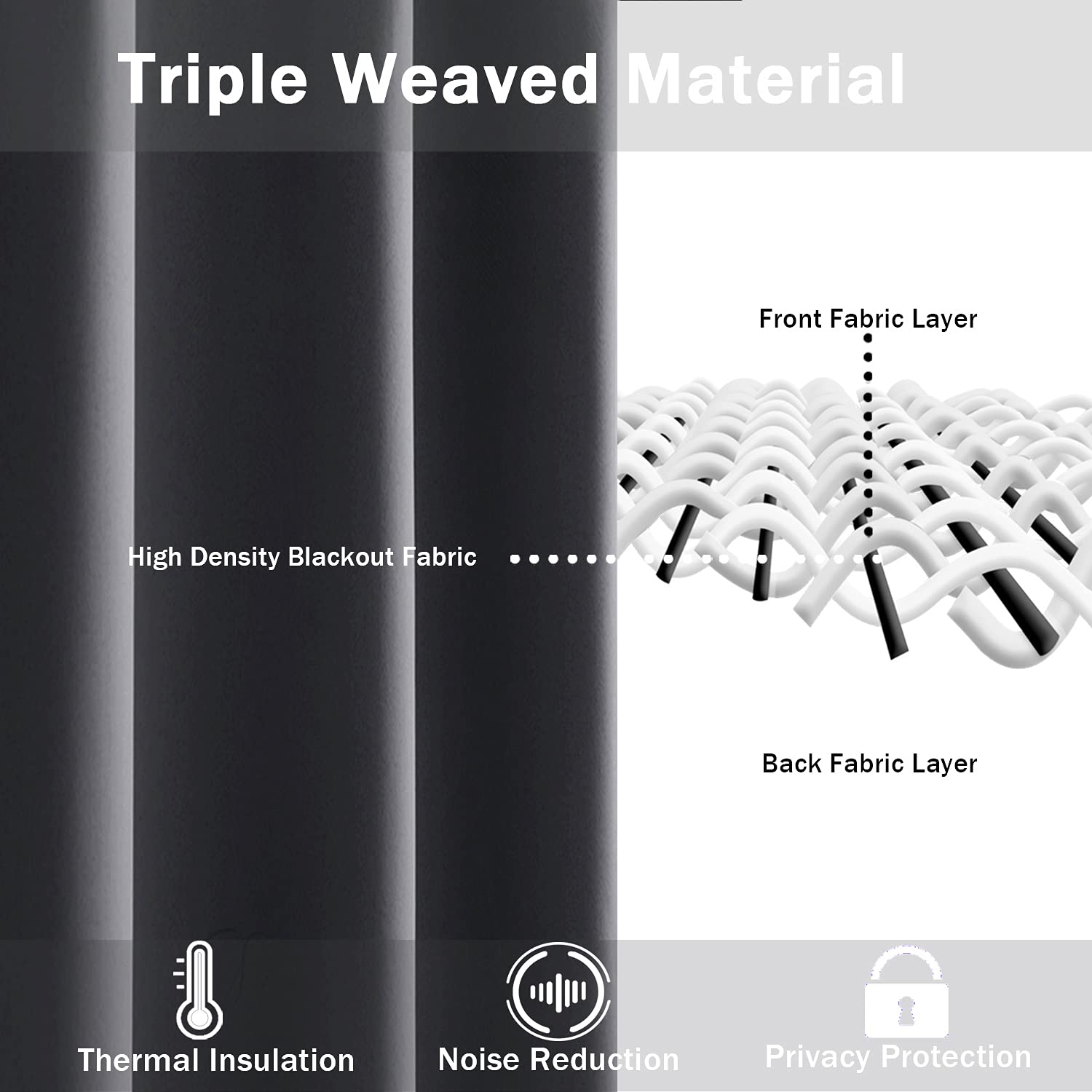 Jiuzhen Dark Grey Blackout Curtains With Tiebacks Thermal Insulated, Light Blocking And Noise Reducing Grommet Curtains For Bedroom And Living Room, Set Of 2 Window Curtain Panels, 60 X 84 Inch Length