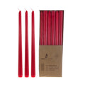 Mega Candles - Unscented 12 Taper Candles - Red, Set of 36