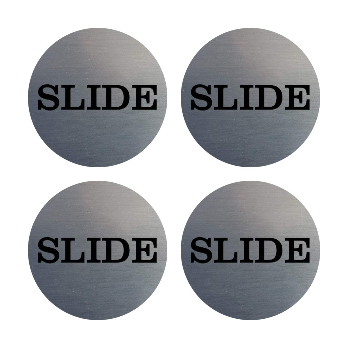 Slide Round Door Sign 2-3/4' Disc (Brushed Silver)
