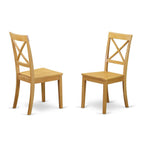 East West Furniture DLBO3-OAK-W 3 Piece Dining Set Contains a Round Dining Room Table with Dropleaf and 2 Wood Seat Chairs, 42x42 Inch, Oak