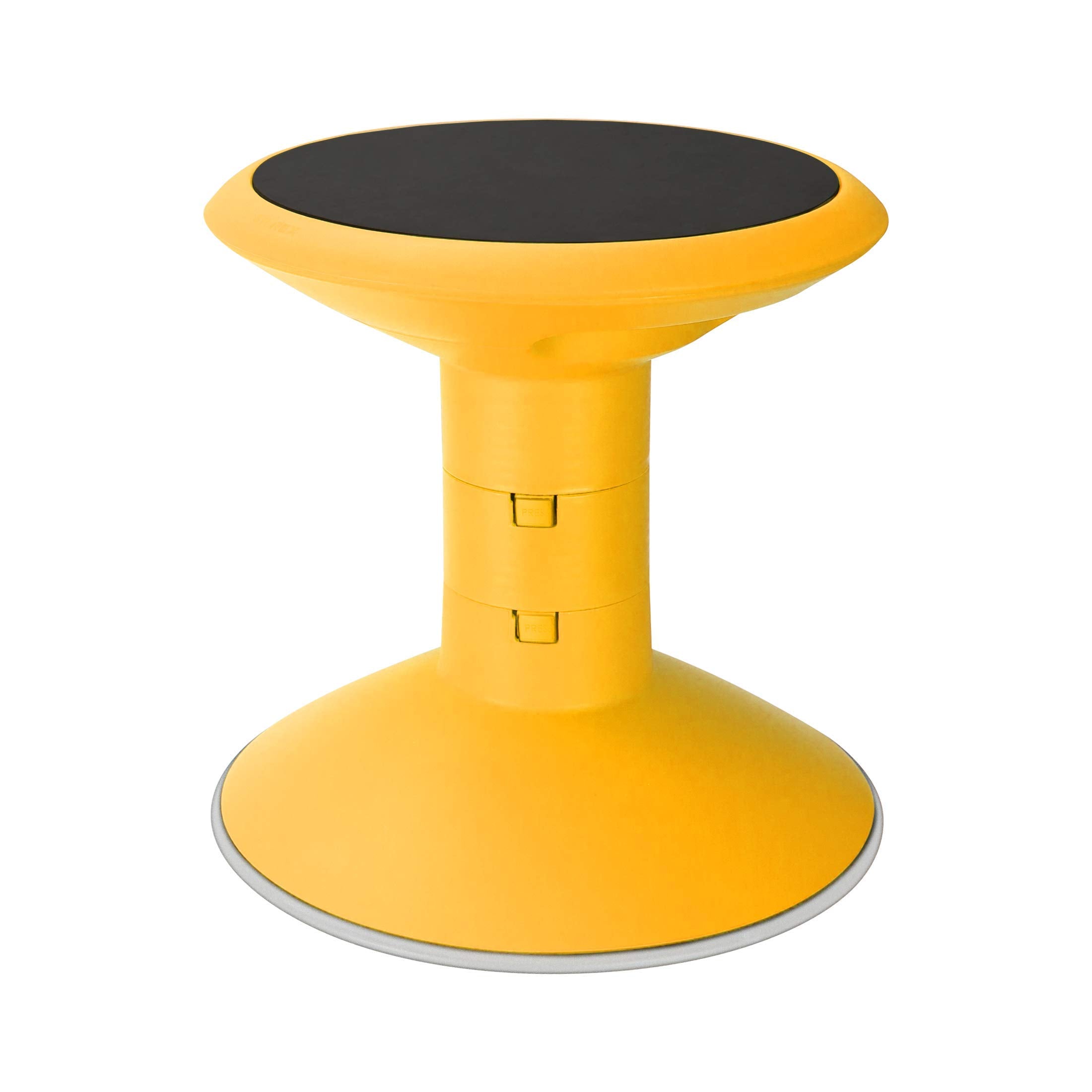Storex Wiggle Stool - Active Flexible Seating for Classroom and Home Study, Adjustable 12-18 Inch Height, Yellow (00303U01C)