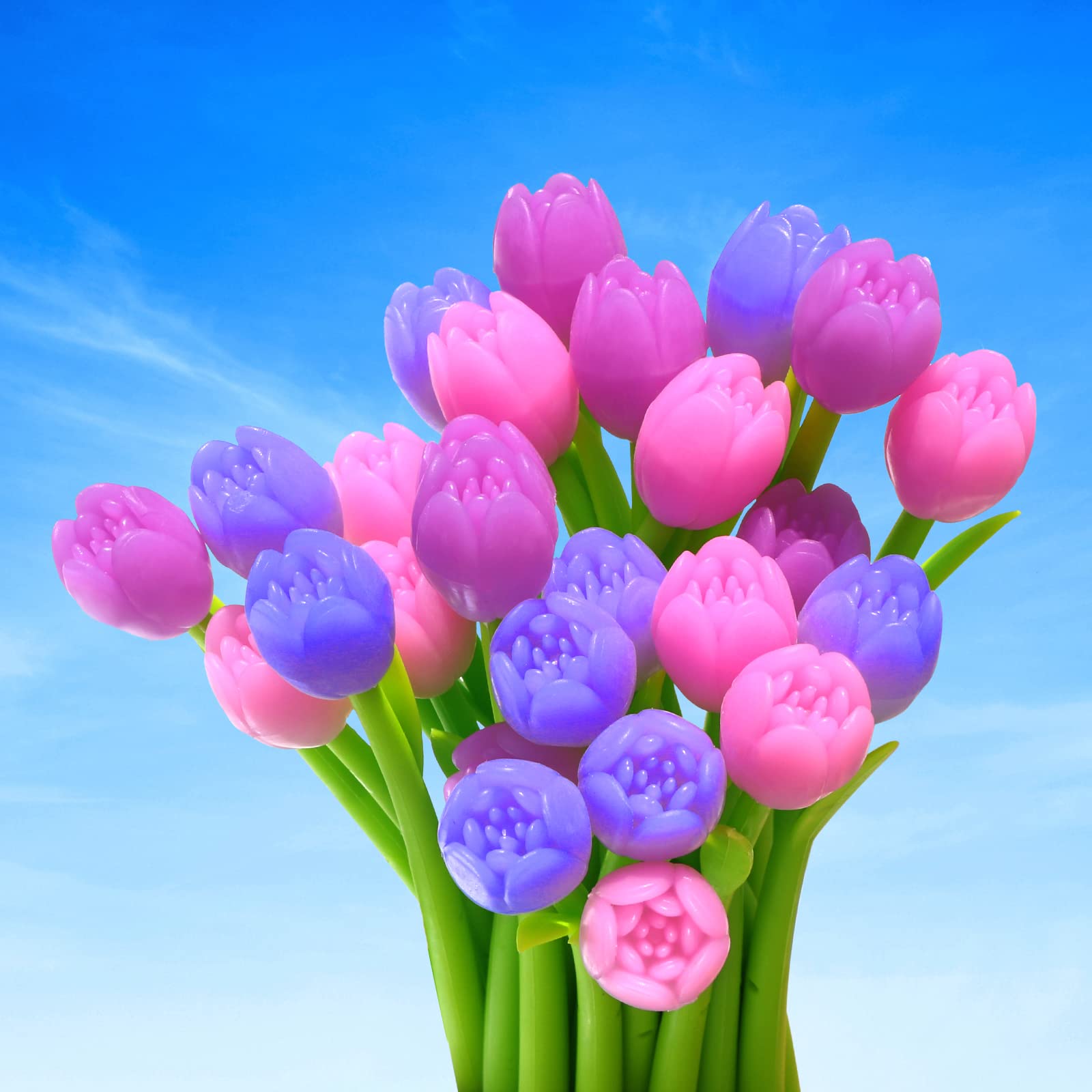 Yarachel Color Changing Flower Pens - Pack Of 30 Ballpoint Pens Creative Gel Ink Rollerball Pen For School Home Office Stationer