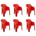 Cello Dynamo Chair Set Pack Of 6  Red | Strong And Durable | Easy To Clean | Chair For Living Room, Bed Room, Kitchen, Office R