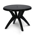 Supreme Marina 4 Seater Plastic Contemporary Round Dining Table For Home (Black)