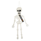 Mud Pie Halloween Skeleton Door Hanger, White, 59' x 19'
