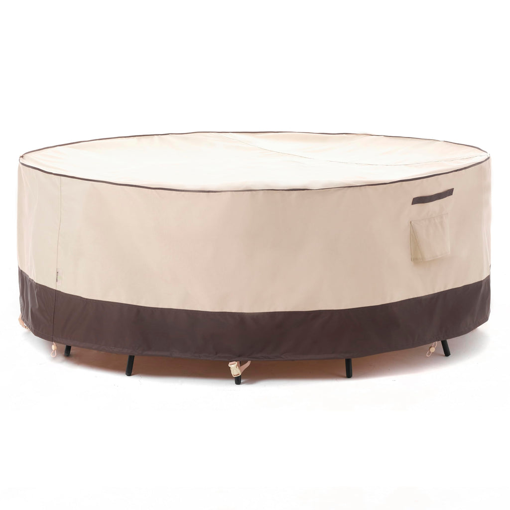 F&J Outdoors Patio Furniture Covers Waterproof Uv Resistant Rip-Stop Fabric Outdoor Table Cover Round Furniture Cover, 72'Dia