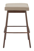 Zuo Divat Counter Stool Beige & Walnut