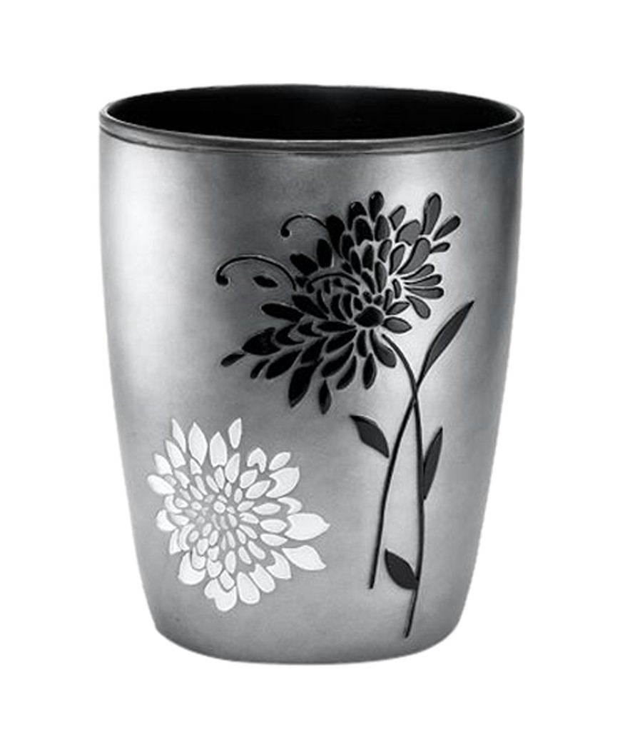 Popular Bath Erica Collection Grey Resin Trash Can, 9' x 6' x 9.5'