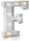 Darice Silver Metal Marquee Letter - F - 9.87    Tall, Galvanized Silver Finish