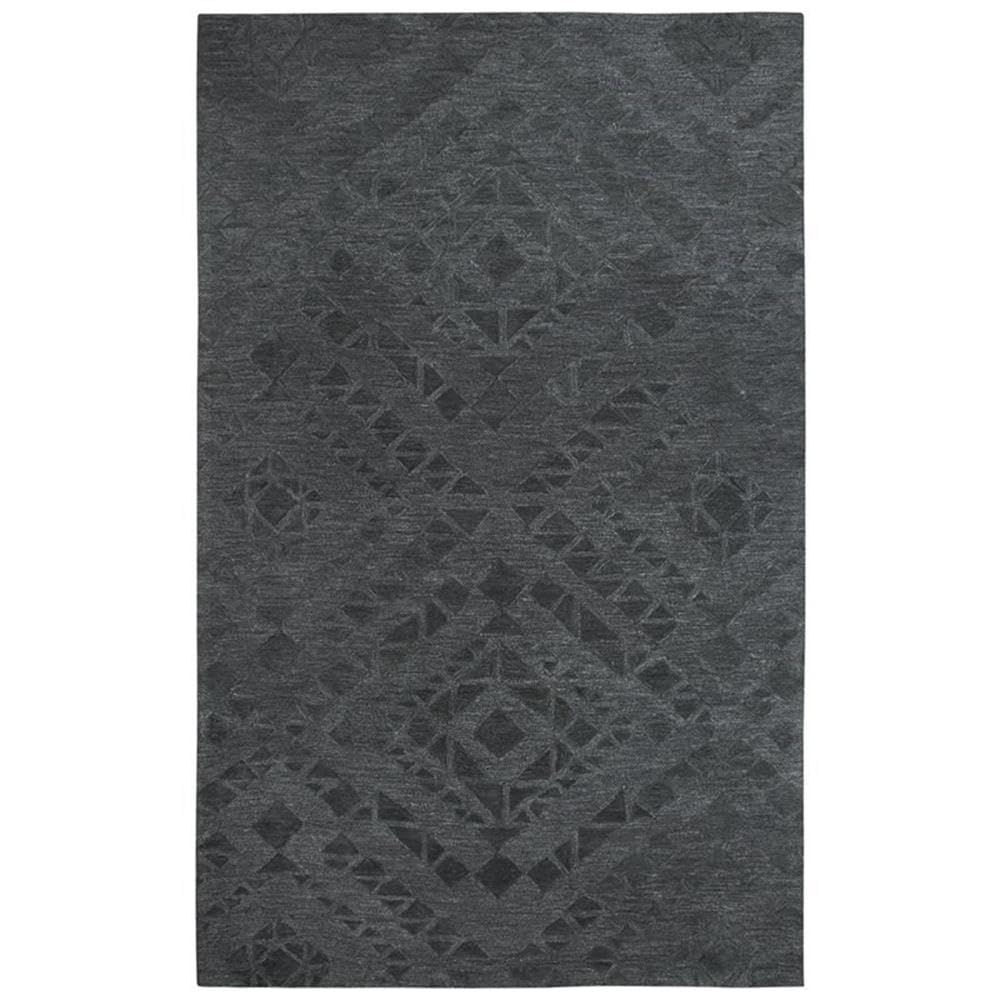 Rizzy Home Alora Decor Emerson 9' X 12' Diamond Dk. Grey/Gray/Rust/Blue Area Rug