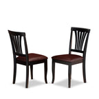 East West Furniture NIAV7-BCH-LC 7 Piece Modern Dining Table Set Consist of a Rectangle Wooden Table with Butterfly Leaf and 6 Faux Leather Dining Room Chairs, 36x66 Inch, Black & Cherry