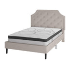 Flash Furniture Upholstered Platform Bed/Mattress Set, Full, Beige
