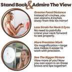 Mavoro 9 Inch Magnifying Mirror with 10X Magnification, Clear Glass, 3 Suction Cups, Model 9INMM
