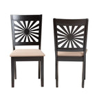Baxton Studio Olympia Modern Fabric Dining Chair, Beige/Espresso Brown, 2/Set (231-2P-13180-HT)