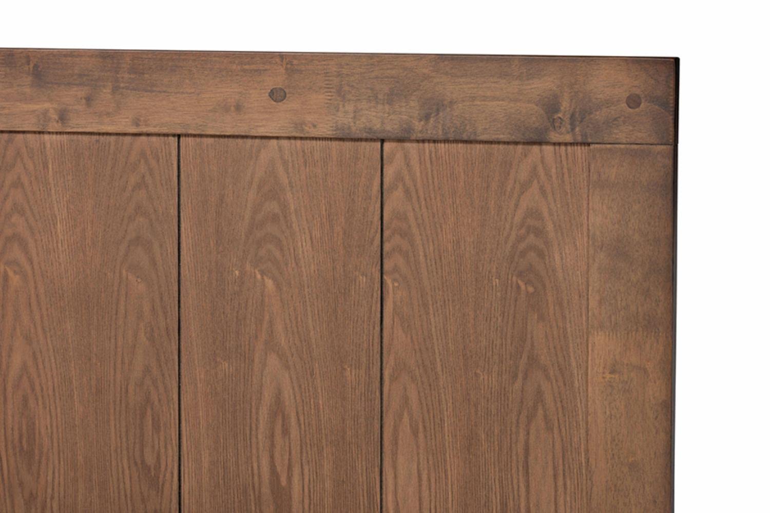 Baxton Studio Amira Mid-Century Modern Transitional Ash Walnut Finished Wood King Size Platform Bed
