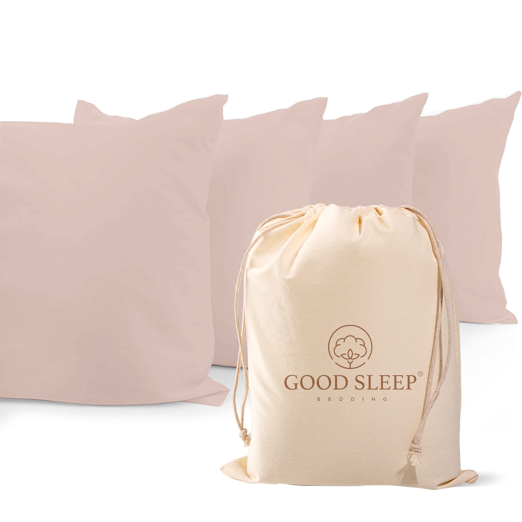 1000 Tc Blush King Pillowcases Set Of 4 100% Egyptian Cotton Pillow Cases With Long Staple Cotton & Sateen Weave, Silky Soft Hot