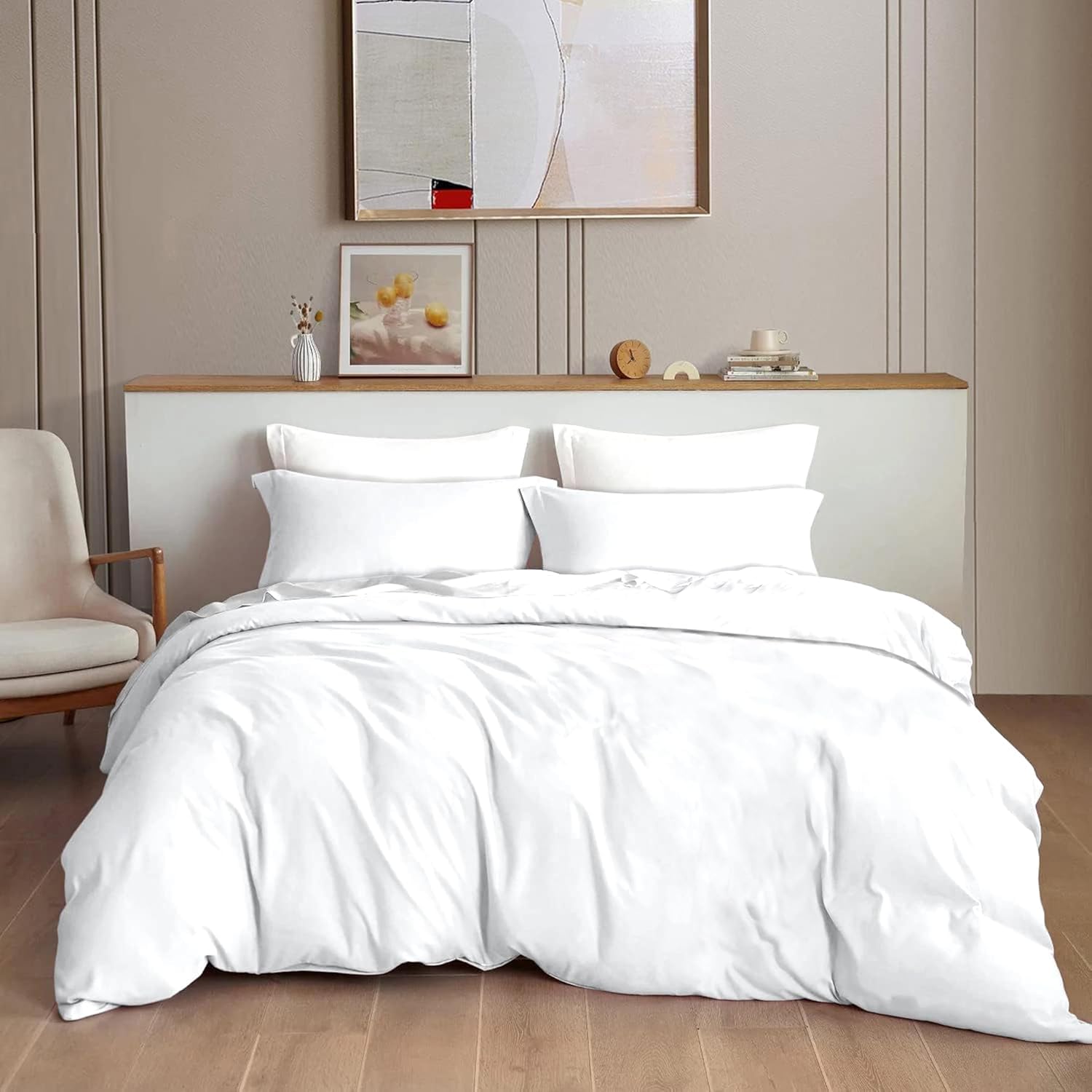 Decomizer Plain Solid Glace Cotton King Size Duvet Cover Ii Razai Ii Quilt Cover For Double Bed With Zipper Closure  Soild Whit