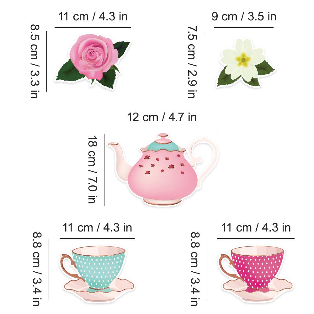 Tea Party Decoration Banner And Hanging Decorations Set Alice In Wonderland Party Garland Decor Teapot Teacup Flower Hanging Gar