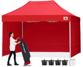 Abccanopy Easy Pop Up Canopy Tent With Sidewalls 10X15 Commercial -Series,Red