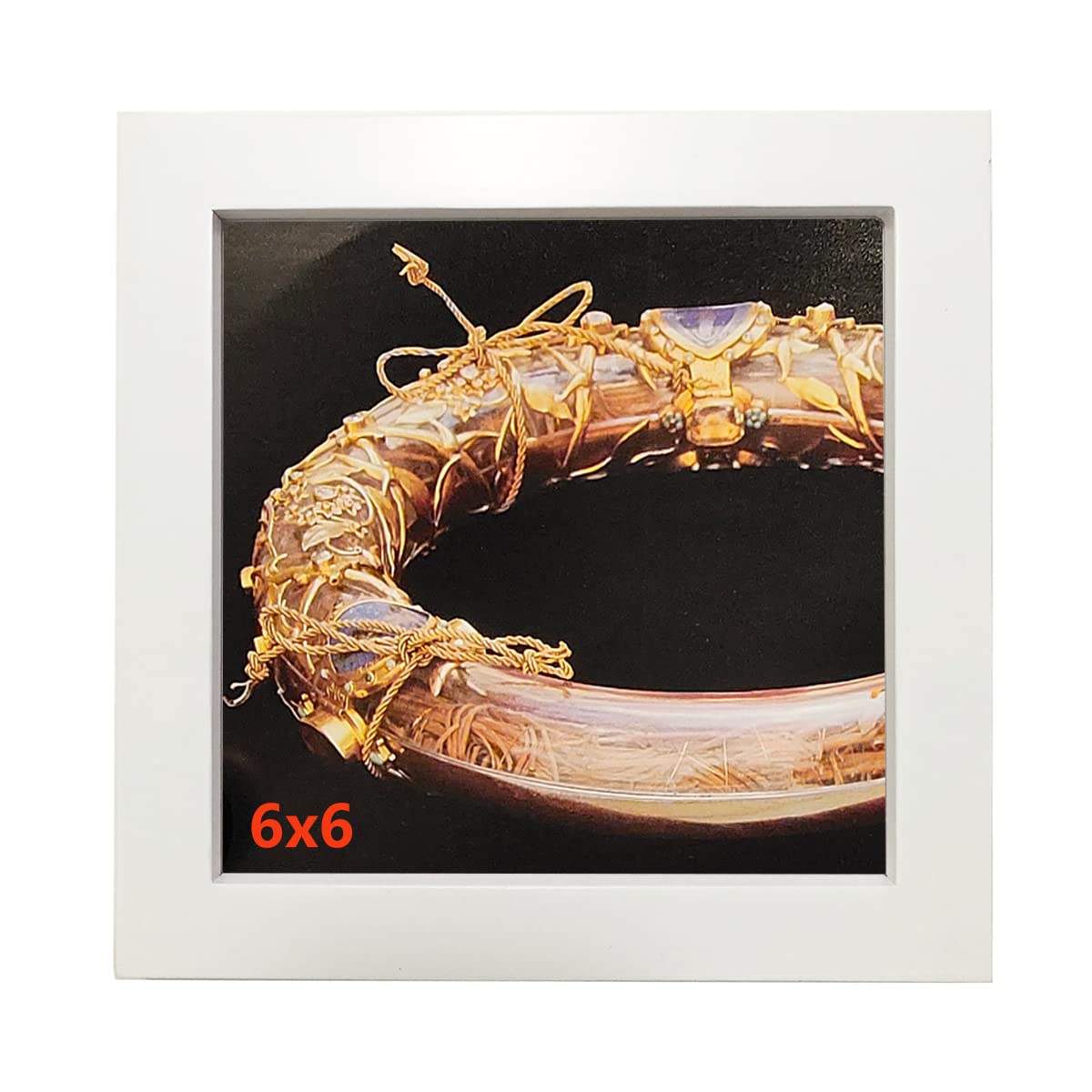 KELE MODEL 6x6 Picture Frames White Solid Wood Frame. Plastic Panels. The Protective Film Must be Removed.