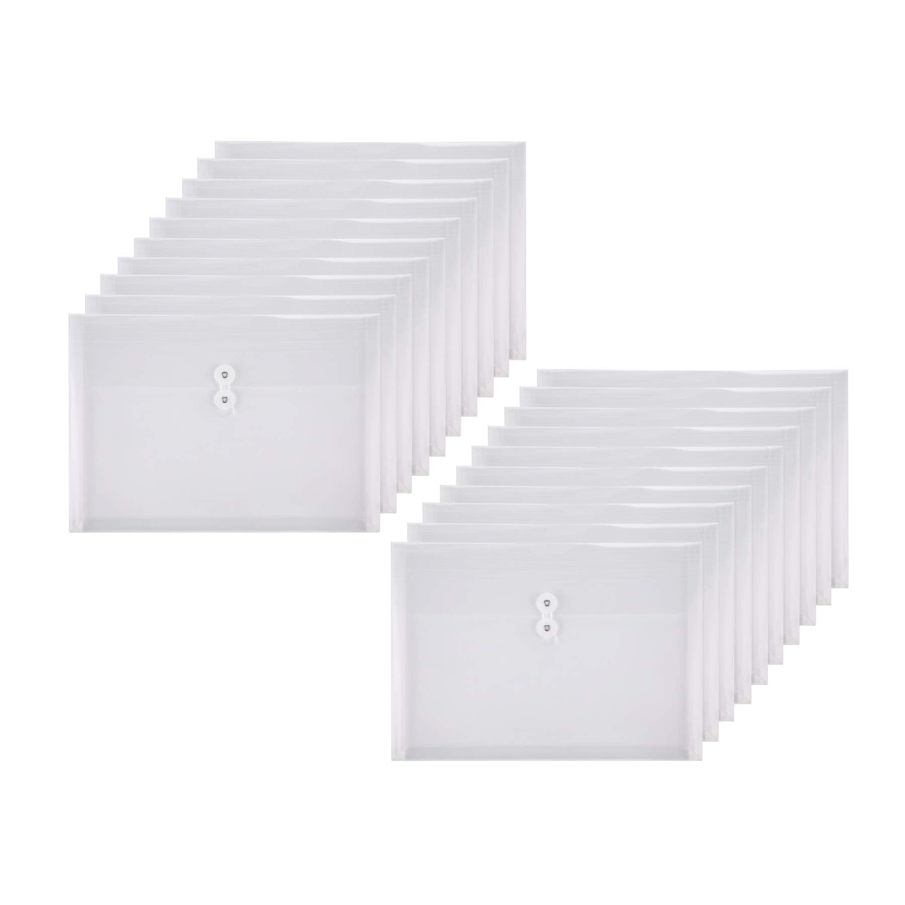 Yessart Clear String Closures Poly Envelopes Side Opening Folder Pocket Pack Of 20 Bottom With Expanding Gusset