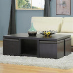 Baxton Studio Prescott 5-Piece Modern Table and Stool Set with Hidden Storage