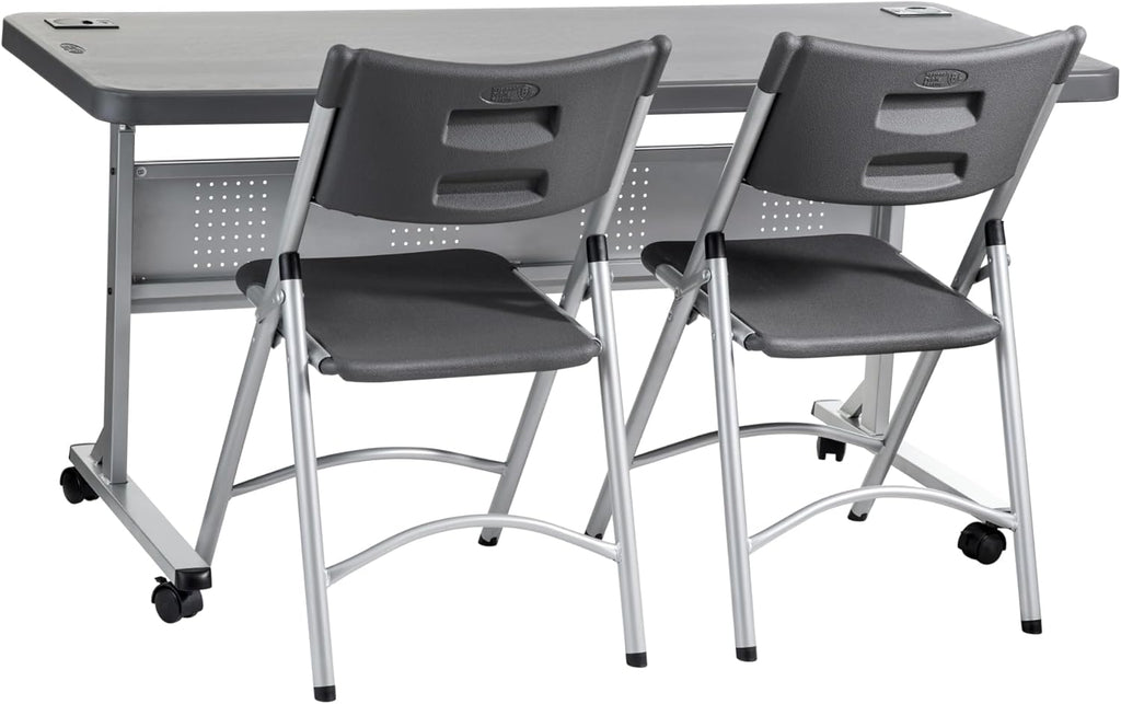 NPS 24 x 60 Flip-N-Store Training Table, Charcoal Slate