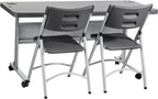 NPS 24 x 60 Flip-N-Store Training Table, Charcoal Slate
