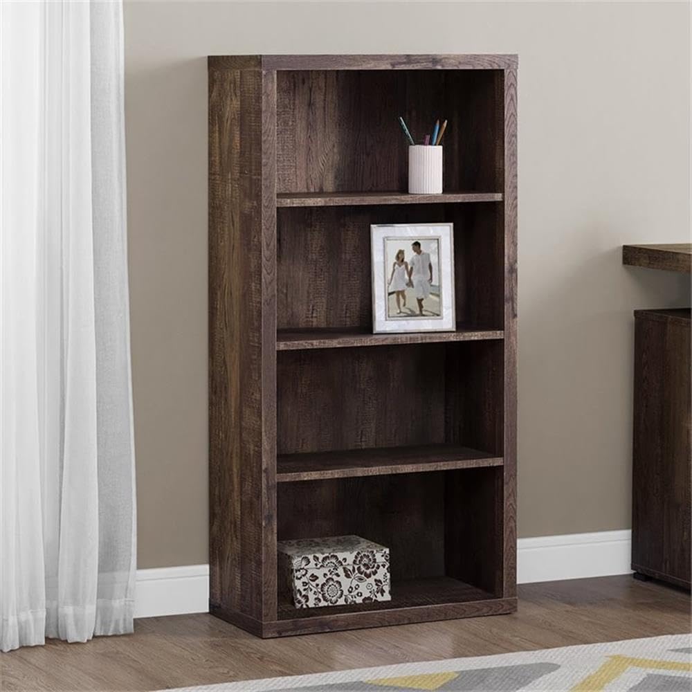 Monarch Specialties Bookcase - Sturdy Etagere with 3 Adjustable Book Shelves - 48? (Brown)