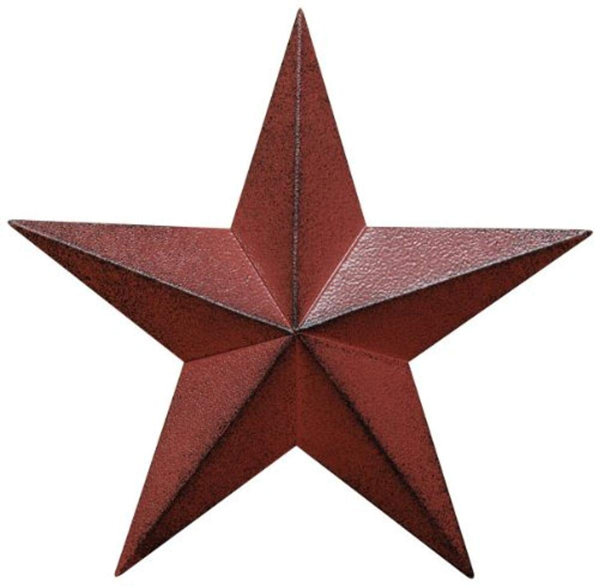 CWI Gifts Barn Star Wall Decor, 18-Inch, Burgundy