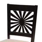 Baxton Studio Olympia Modern Fabric Dining Chair, Beige/Espresso Brown, 2/Set (231-2P-13180-HT)