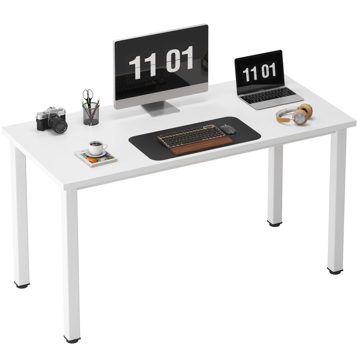 Need Computer Desk, 47 inch Home Office Desk, Modern Simple Style Home Office Gaming Desk, Basic Writing Table for Study Student