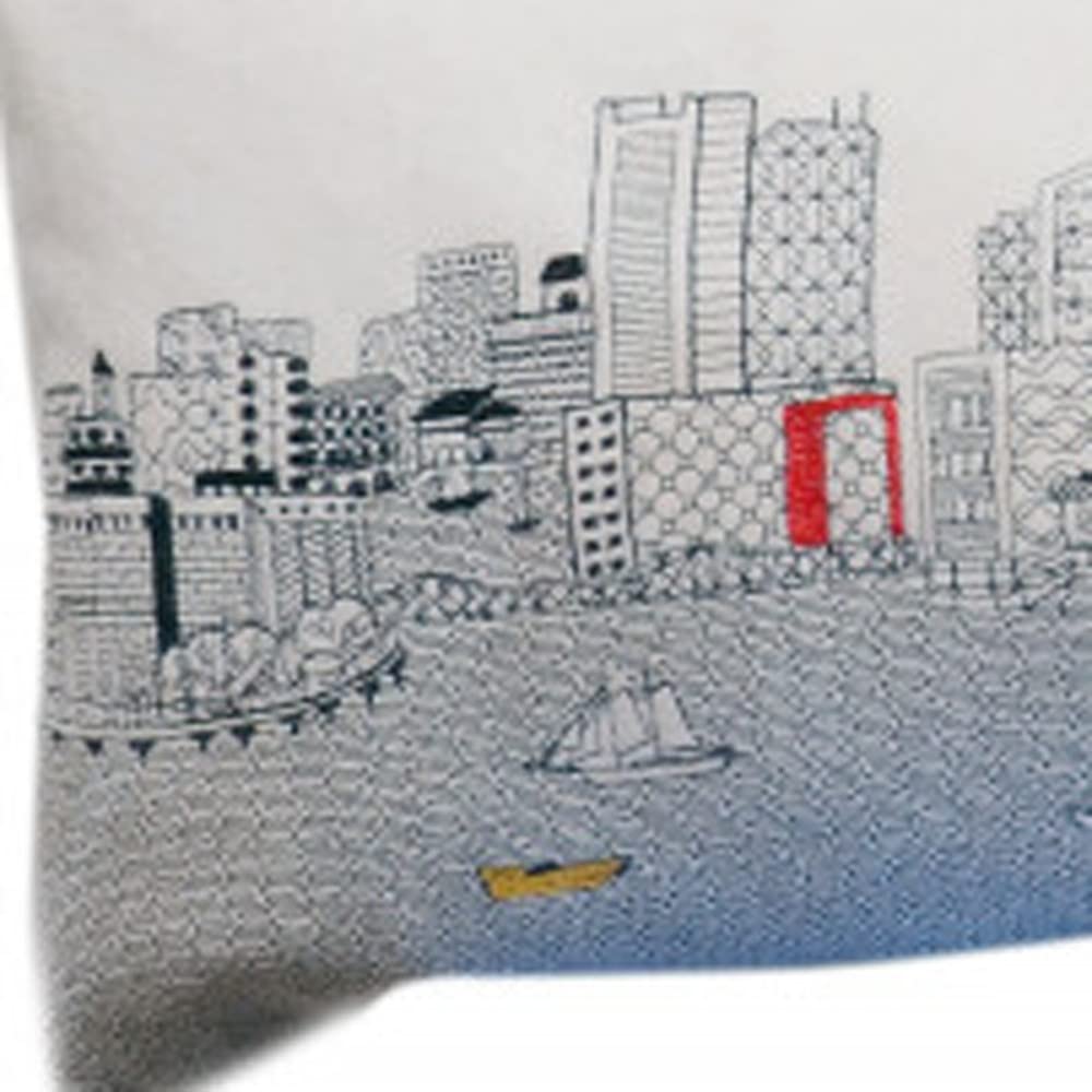 HomeRoots Cream 45' White Boston Daylight Skyline Lumbar Decorative Pillow