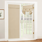 Ryb Home 2 Panels Front Door Curtains - Thermal Insulated Curtain For Tricia Window Decor Room Darkening Drapery For Double French Door Glass Door Curtains Full Privacy, 26 X 69, Stone Blue