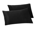 Elegant Comfort Solid Pillowcases 1500 Thread Count Egyptian Quality - Easy Care, Smooth Weave, Wrinkle And Stain Resistant, Easy Slip-On, 2-Piece Set, Standard/Queen Pillowcase, Black
