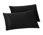 Elegant Comfort Solid Pillowcases 1500 Thread Count Egyptian Quality - Easy Care, Smooth Weave, Wrinkle And Stain Resistant, Easy Slip-On, 2-Piece Set, Standard/Queen Pillowcase, Black