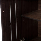 Baxton Studio Excel 35.1-inch High 2-Shelf Storage Cabinet, Dark Brown (119-6498-HiT)