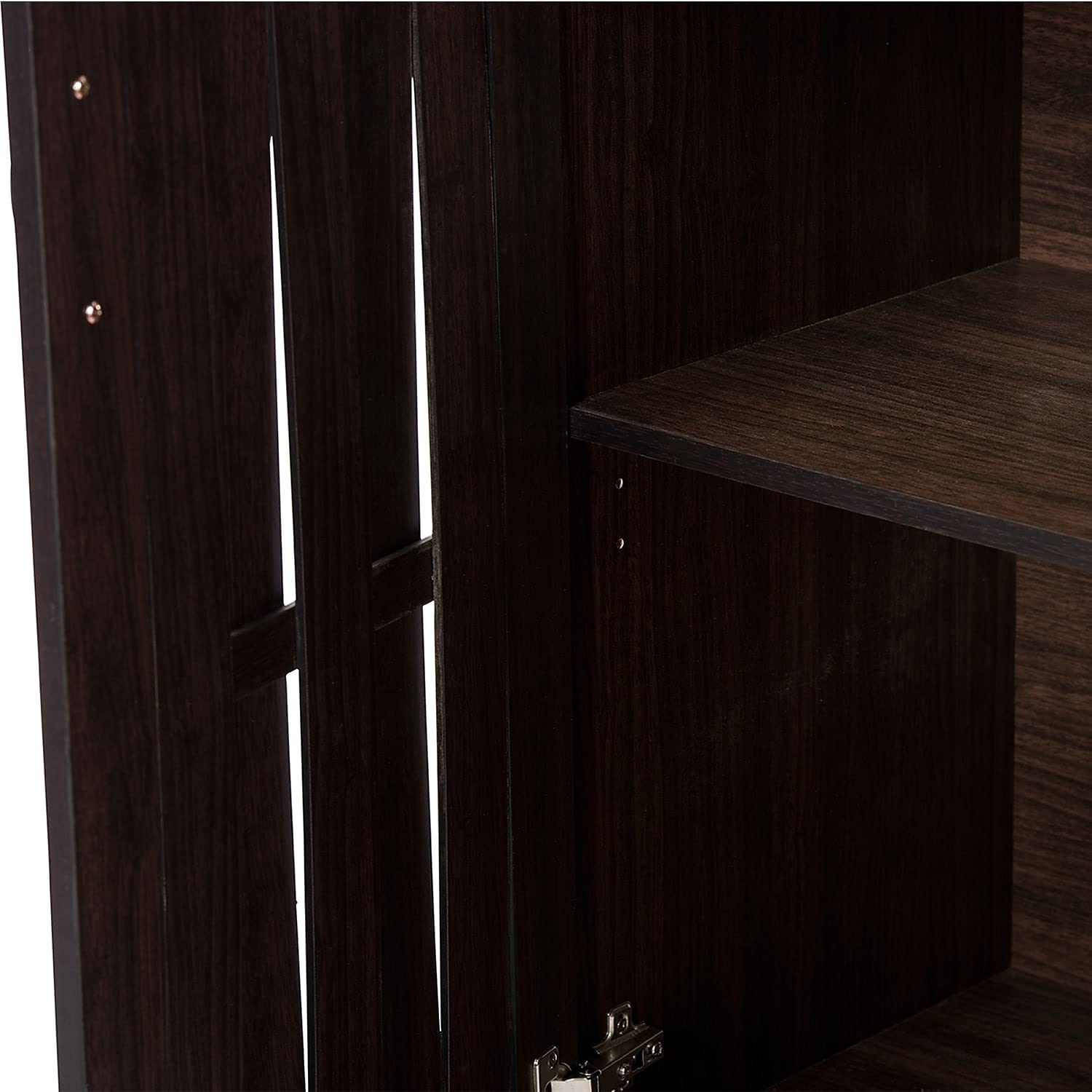 Baxton Studio Excel 35.1-inch High 2-Shelf Storage Cabinet, Dark Brown (119-6498-HiT)