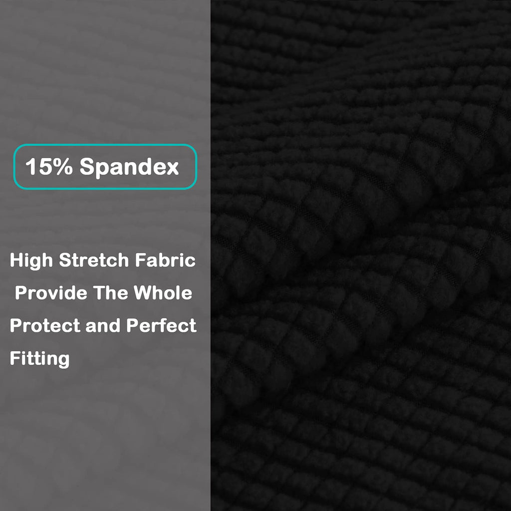 Turquoize Stretch Sofa Slipcover Chair Slipcover 1 Piece Chair Covers For Living Room Armchair Covers Slipcovers With Jacquard Fabric And Elastic Bottom Pet Furniture Protector (Armchair, Black)