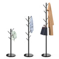 Heavy Duty Coat Rack with Natural Marble Base  Freestanding Metal Coat Stand with 8 Hooks  Modern Stable Coat Hanger Tree for Bags  Jacket  Clothes  and Hats  Black Metal-New