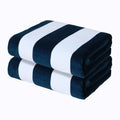 Exclusivo Mezcla 2 Pack Cotton Oversized 35x70 Inches Cabana Stripe Beach Towels, Super Absorbent Soft Plush Pool Towel, Bath To