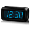 KWANWA Alarm Clock, Digital Clock, Constantly 1.2 LED Blue Digits Display, Battery Powered, Snooze, Small Wall Clock, Desk Clo